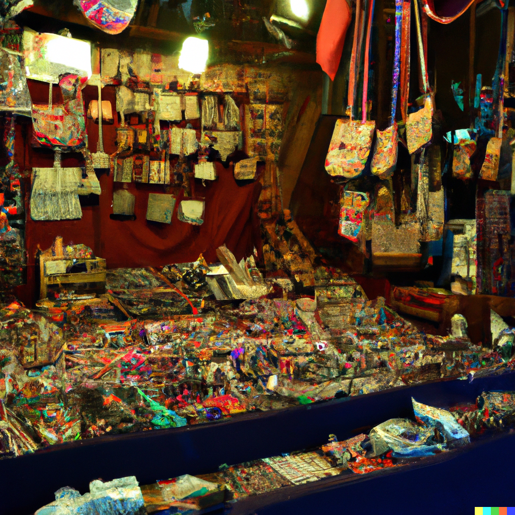 DALL·E 2023 06 15 16.31.27 a stand de artesania en iquitos